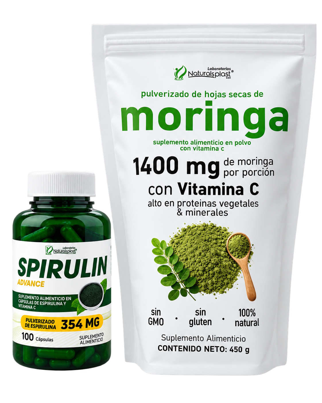 Combo Energía Verde Moringa + Espirulina