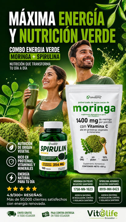 Combo Energía Verde Moringa + Espirulina
